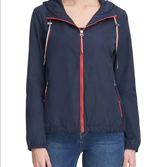 Tommy Hilfiger Womens Windbreaker Jacket- Navy - Picture 1 of 2